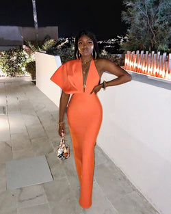 Lucia Orange Bandage Maxi Dress ...